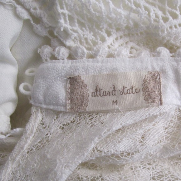 *FINAL PRICE* Altar'd State White Crochet Lace Sleeveless Swing Dress - M - Picture 7 of 7